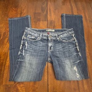 Distressed Blue Jeans